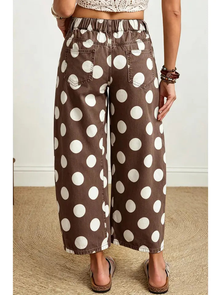 Polka Dot Ankle Length Casual Shift Jeans