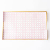 Pink Cane Rectangular Tray