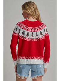 Holiday Christmas Tree Fair Isle SWEATERCARDIGAN
