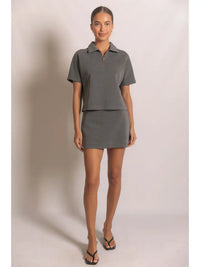 Butter Modal Short Sleeve Quarter Zip Top