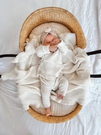 Ribbed Kimono Set | Milk   0-3 Mos.