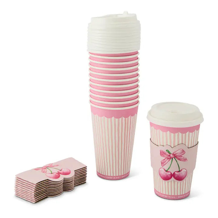 12pk 16oz Hot Cups - Pink Cherries