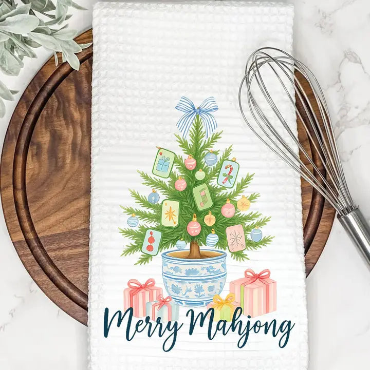 Mahjong Waffle Tea Towel