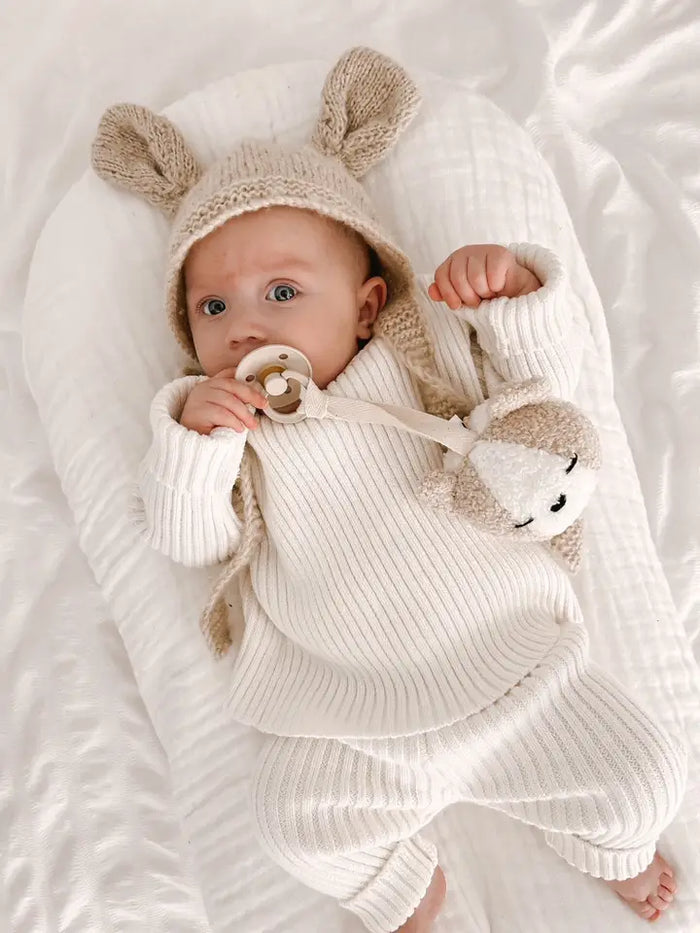 Classic Ribbed Set | Milk  0-3 Mos.