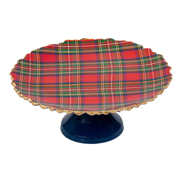 Royal Tartan Enameled Pedestal Stand Large