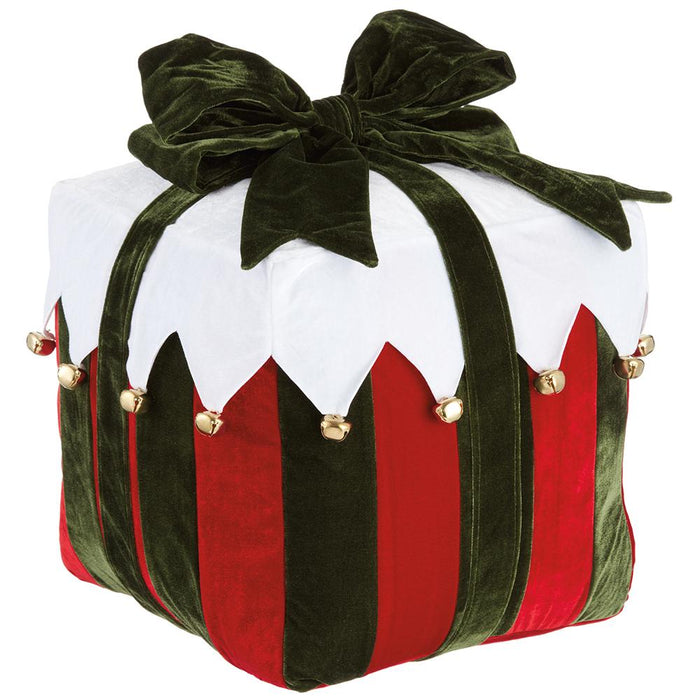 18" Velvet Gift Box With Jingle Bells