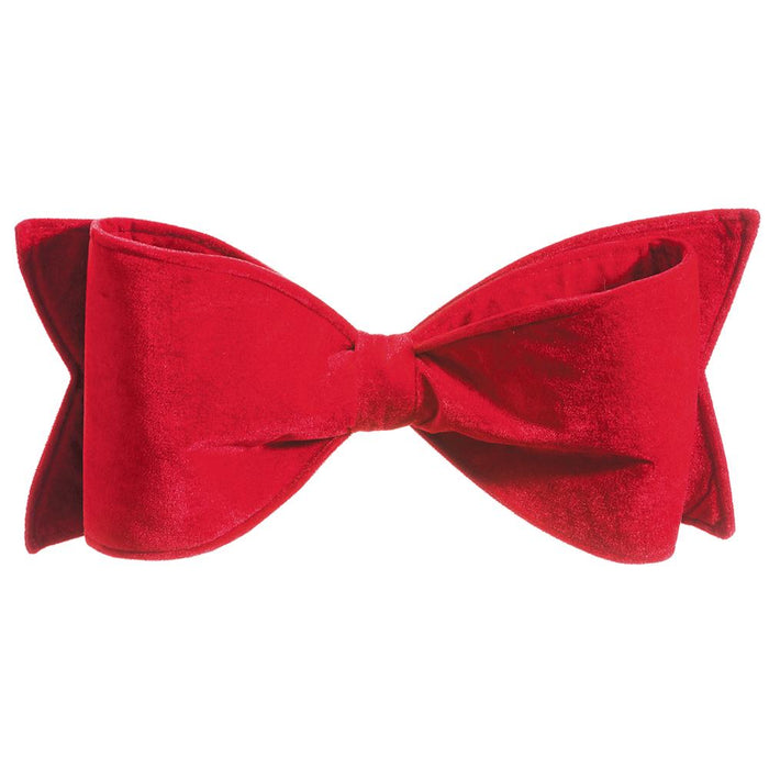 8"Wx20"L Velvet Bow Ornament  Red