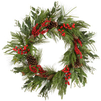 30" Berry/Pine Cone/Pine Wreath