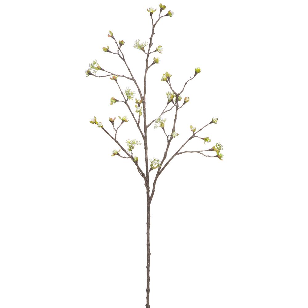 42" Budding Blossom Branch  Cream Green
