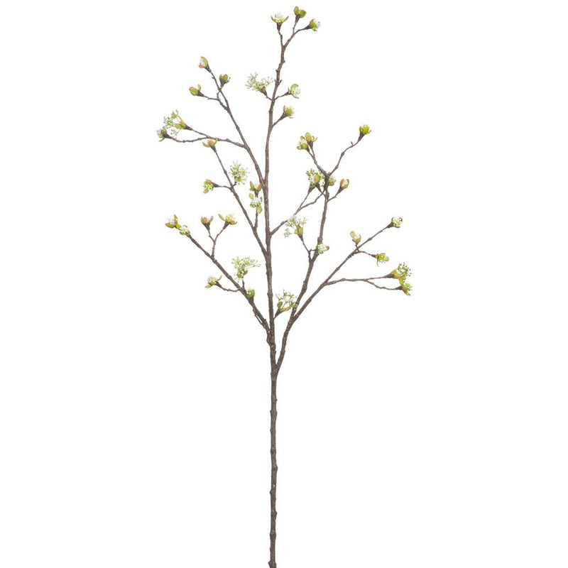 42" Budding Blossom Branch  Cream Green