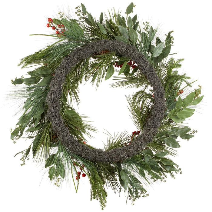 30" Berry/Pine Cone/Pine Wreath