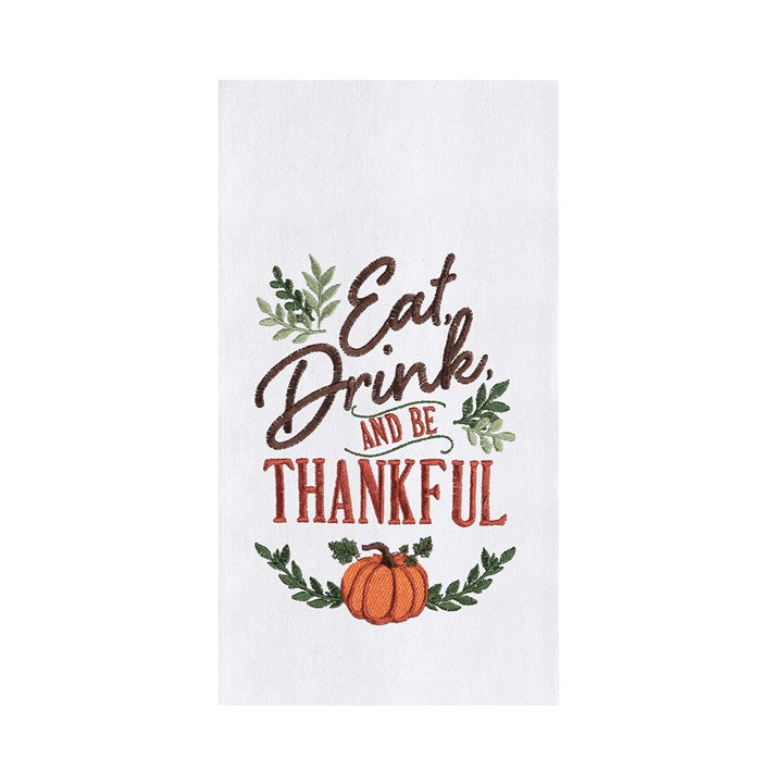 Eat, Drink, Thankful Pumpkin Towel