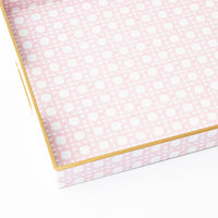 Pink Cane Rectangular Tray
