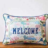 Welcome Piped Pillow