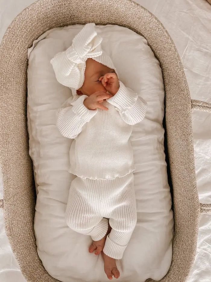 Ribbed Kimono Set | Milk   0-3 Mos.