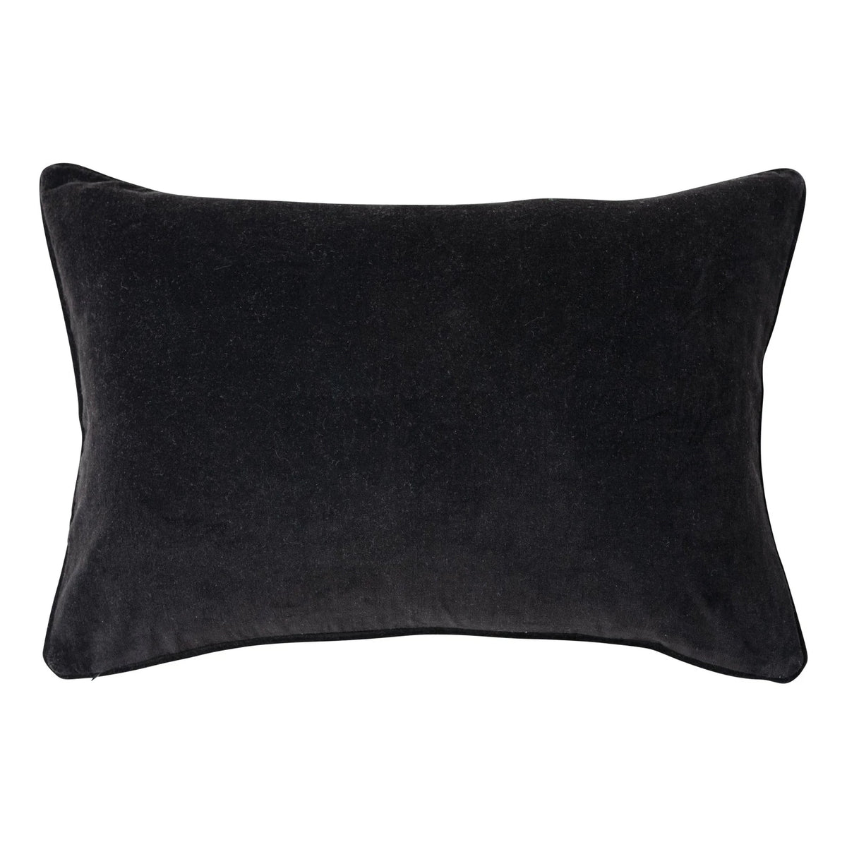Cotton Velvet Printed Lumbar Pillow w/ Leopard Print & Piping
