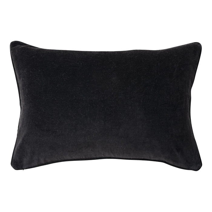 Cotton Velvet Printed Lumbar Pillow w/ Leopard Print & Piping