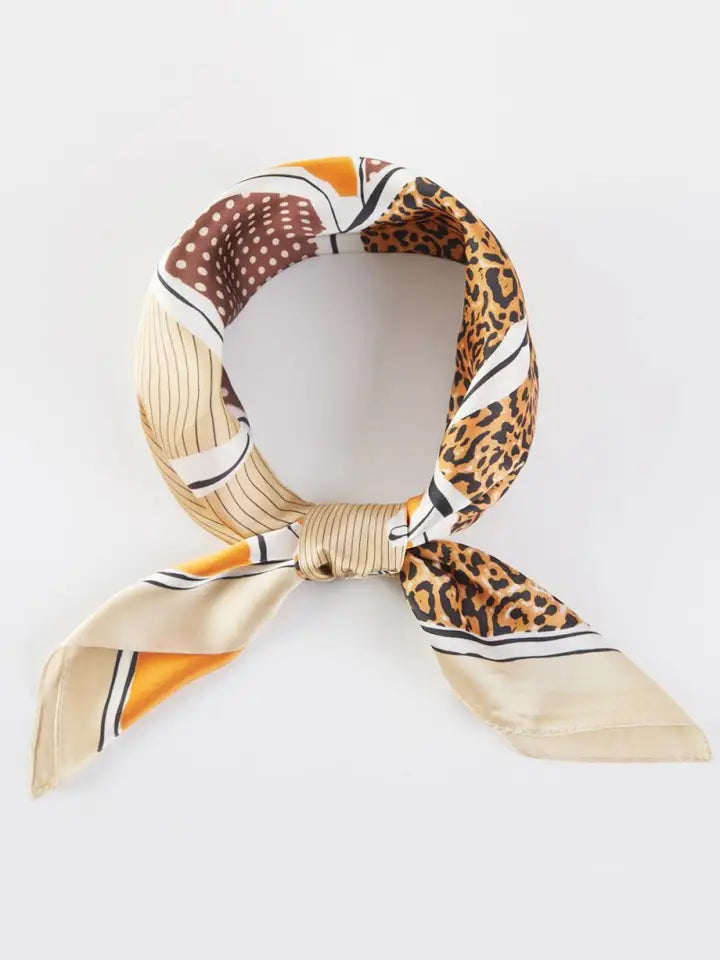 Wild Stallions Orange Square Satin Scarf