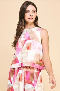 Print Woven Sleeveless Top