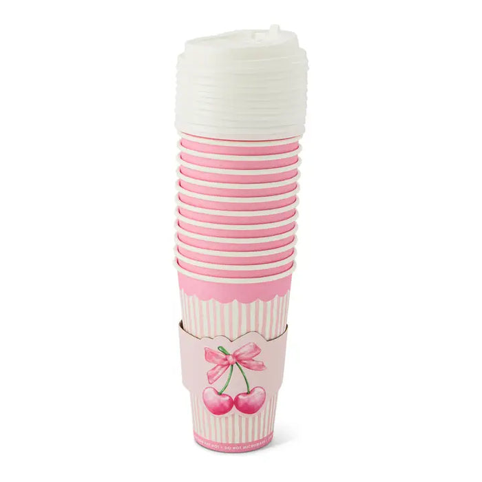 12pk 16oz Hot Cups - Pink Cherries
