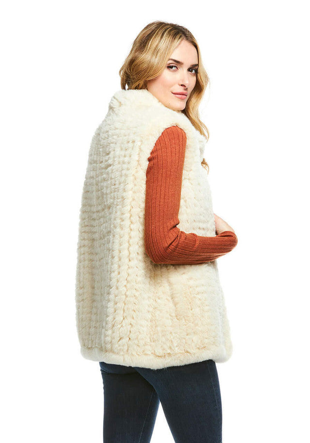 Knitted Fur Vest Rosegate