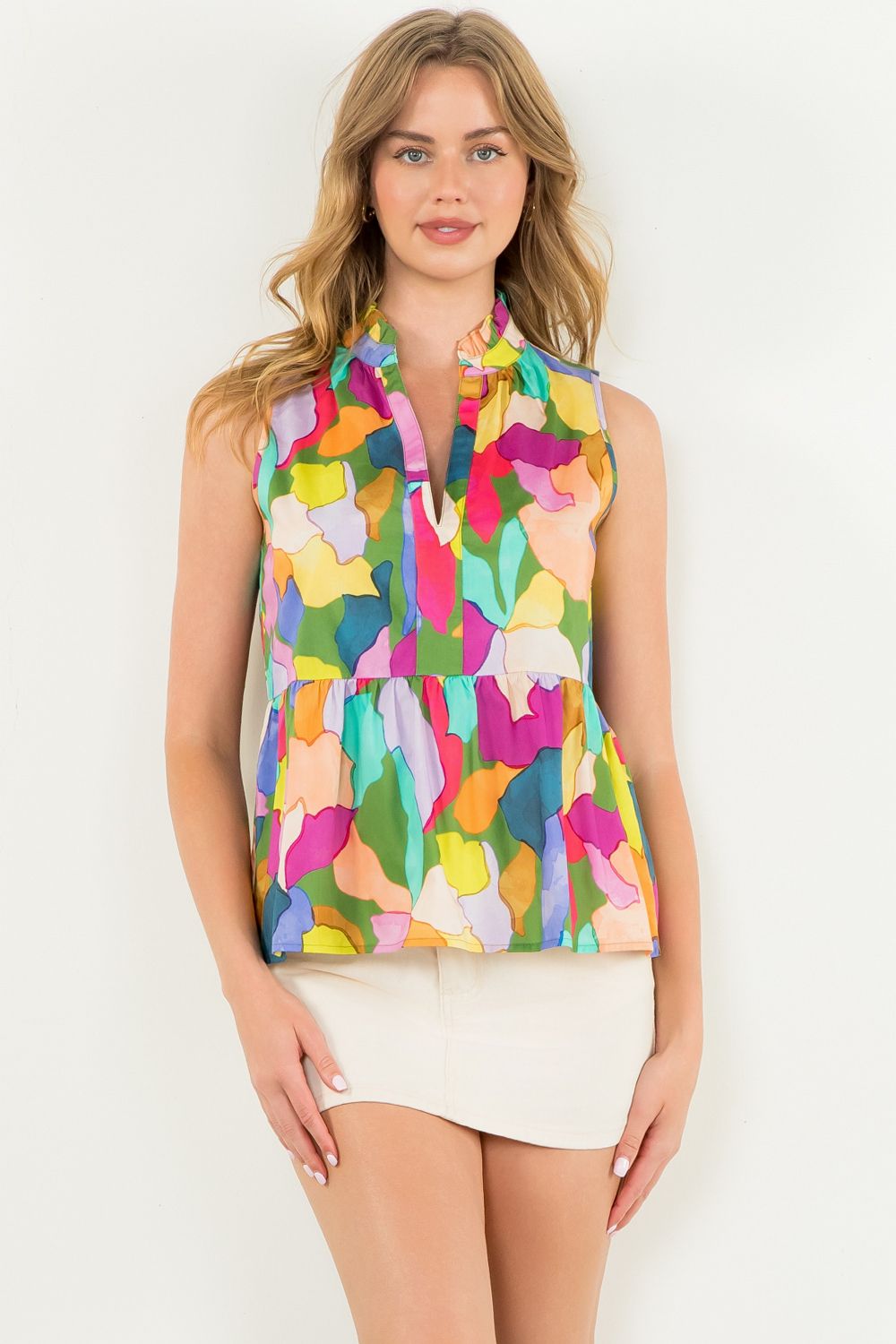 Sleeveless Multi Color Top