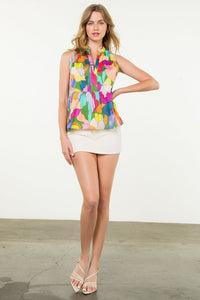 Sleeveless Multi Color Top