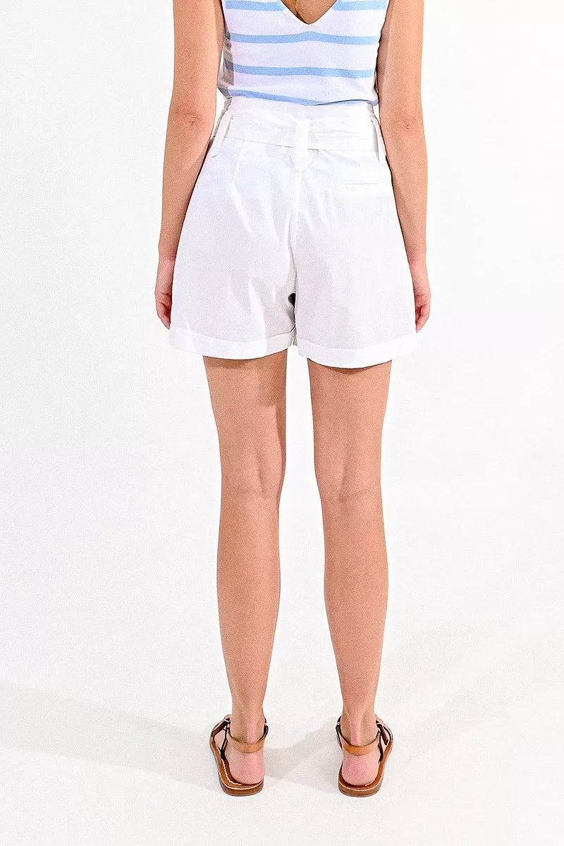 HIGH-WAISTED COTTON SHORTS