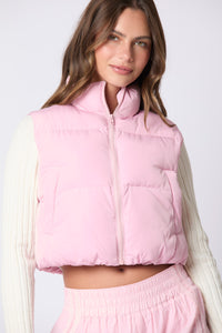 Puffer Padded Vest with Satin Organza Bow