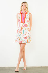 Sleeveless Floral Pattern Dress