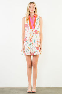 Sleeveless Floral Pattern Dress