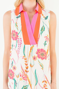 Sleeveless Floral Pattern Dress