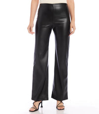 Electric Feel Black Leather Wide Leg Pants