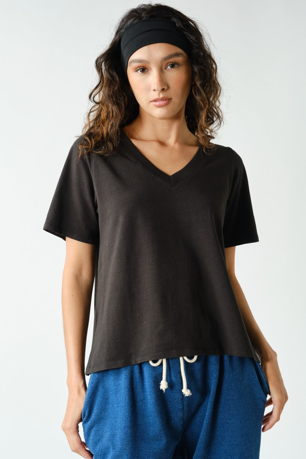 Modal Blend Relaxed V-Neck Tee Shirt