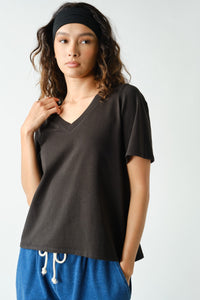 Modal Blend Relaxed V-Neck Tee Shirt