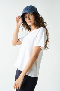 Modal Blend Relaxed V-Neck Tee Shirt