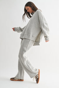 Marina Textured Cotton Blend Knit Henley
