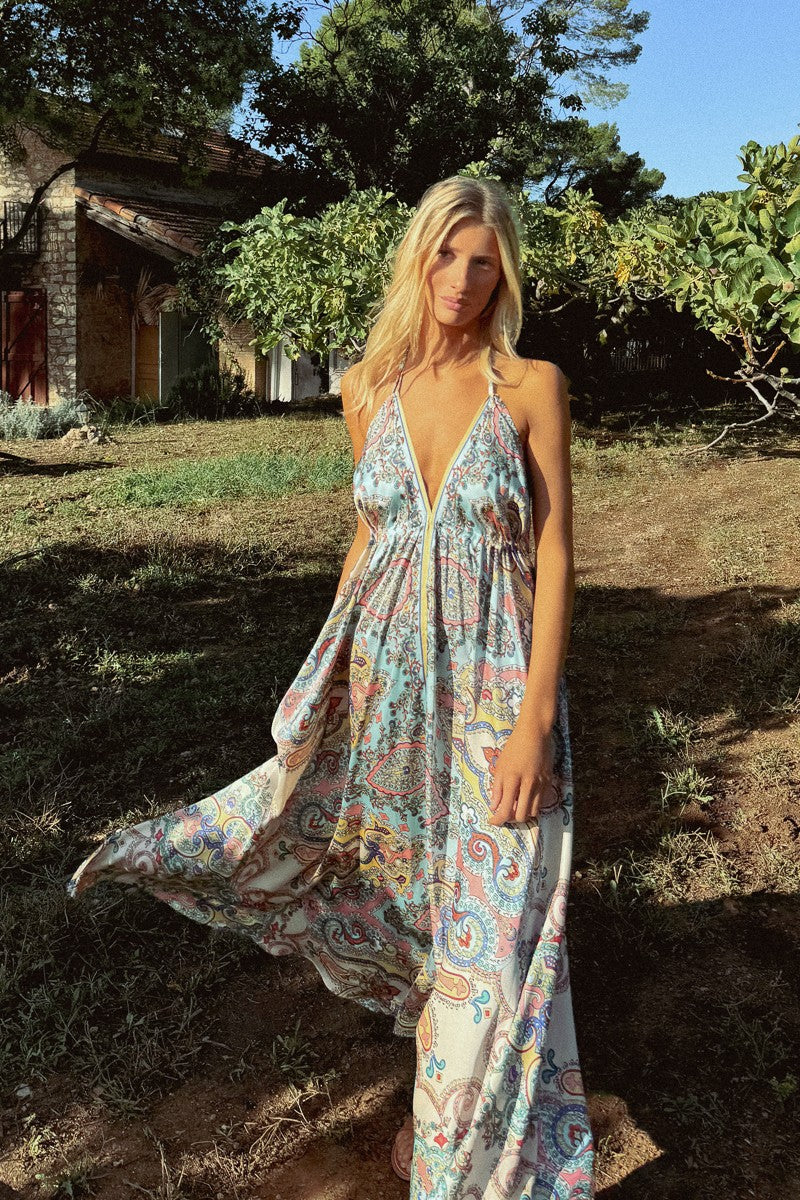 LONG SATIN DRESS