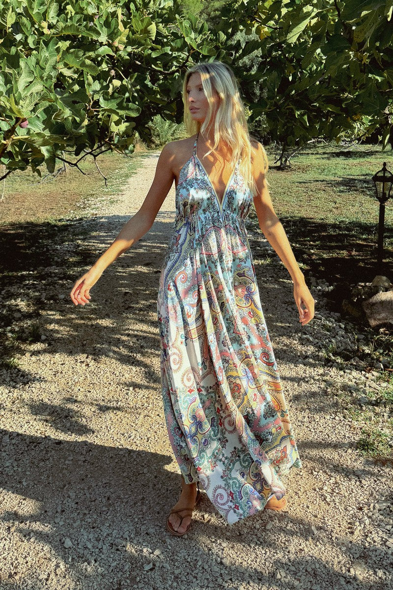 LONG SATIN DRESS