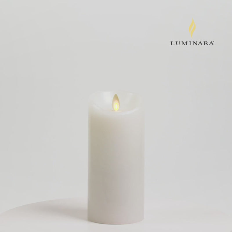 3.5 x 5.5 Inch White Wax Indoor Pillar Luminara