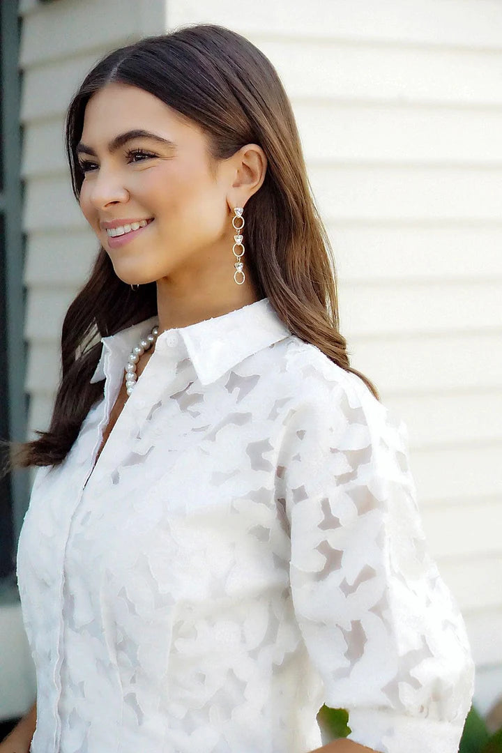 Put a Ring On It Linked Earrings in Worn Gold