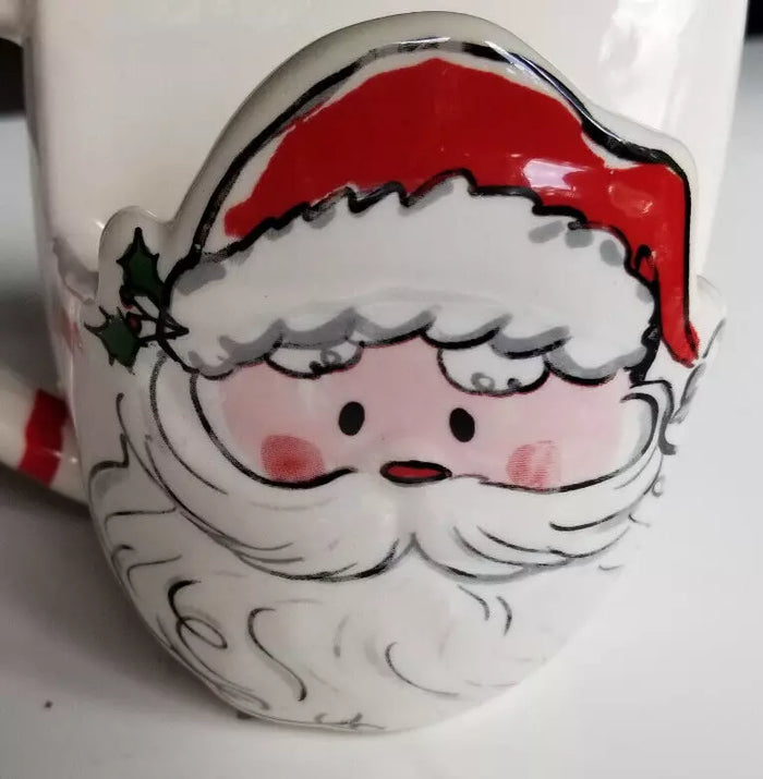 JOLLY Santa Claus + Cookie Pouch Christmas Mug Candy-Striped