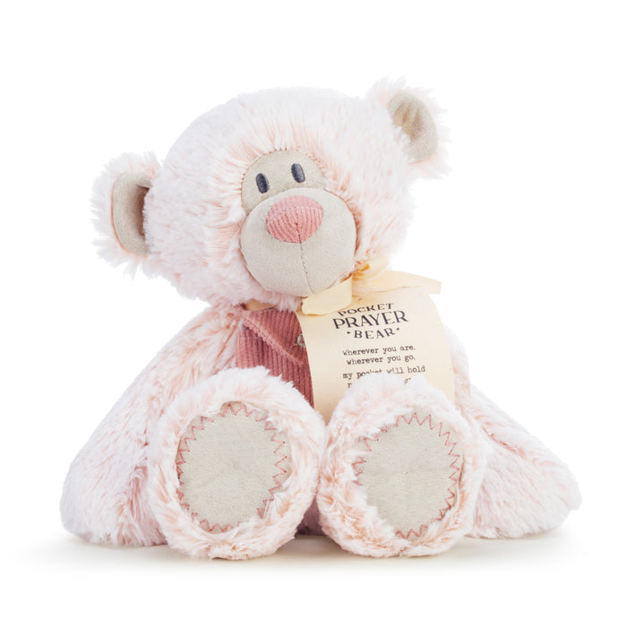 Pink Pocket Prayer Bear 11"