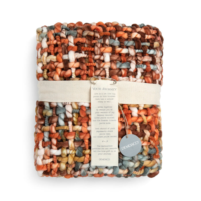 Your Journey Terracotta Woven Throw Blanket 38" x 50"