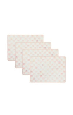 Rosy Check Cork Back Placemats, Set of 4