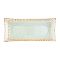 GOLD EDGE GLASS TRAY SET