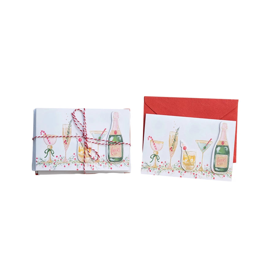 Handmade Recycled Paper Christmas Cards w/ Envelopes