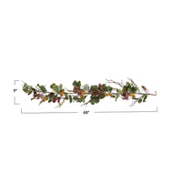 Faux Zanzibar Leaf Garland w/ Pinecones & Berries, Multi Color