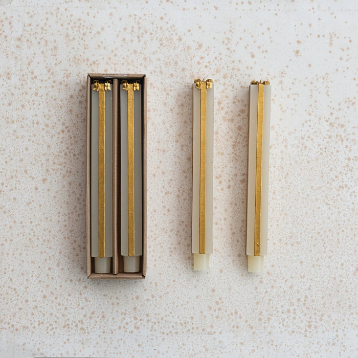 Unscented Package Shaped Taper Candles in Box, Set of 2