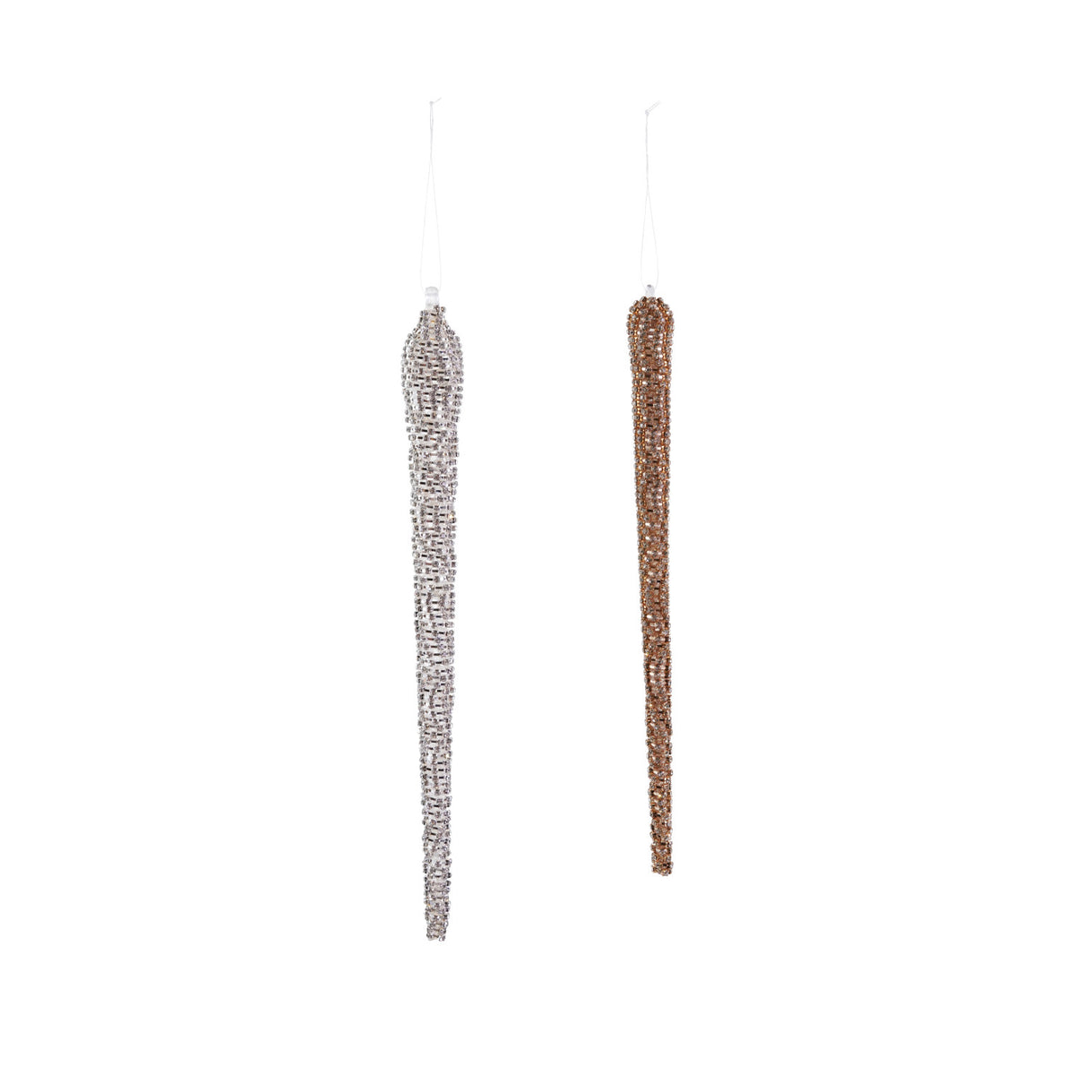 10"H Metal Rhinestone Icicle Ornament,